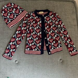 Gucci kids cardigan and hat set